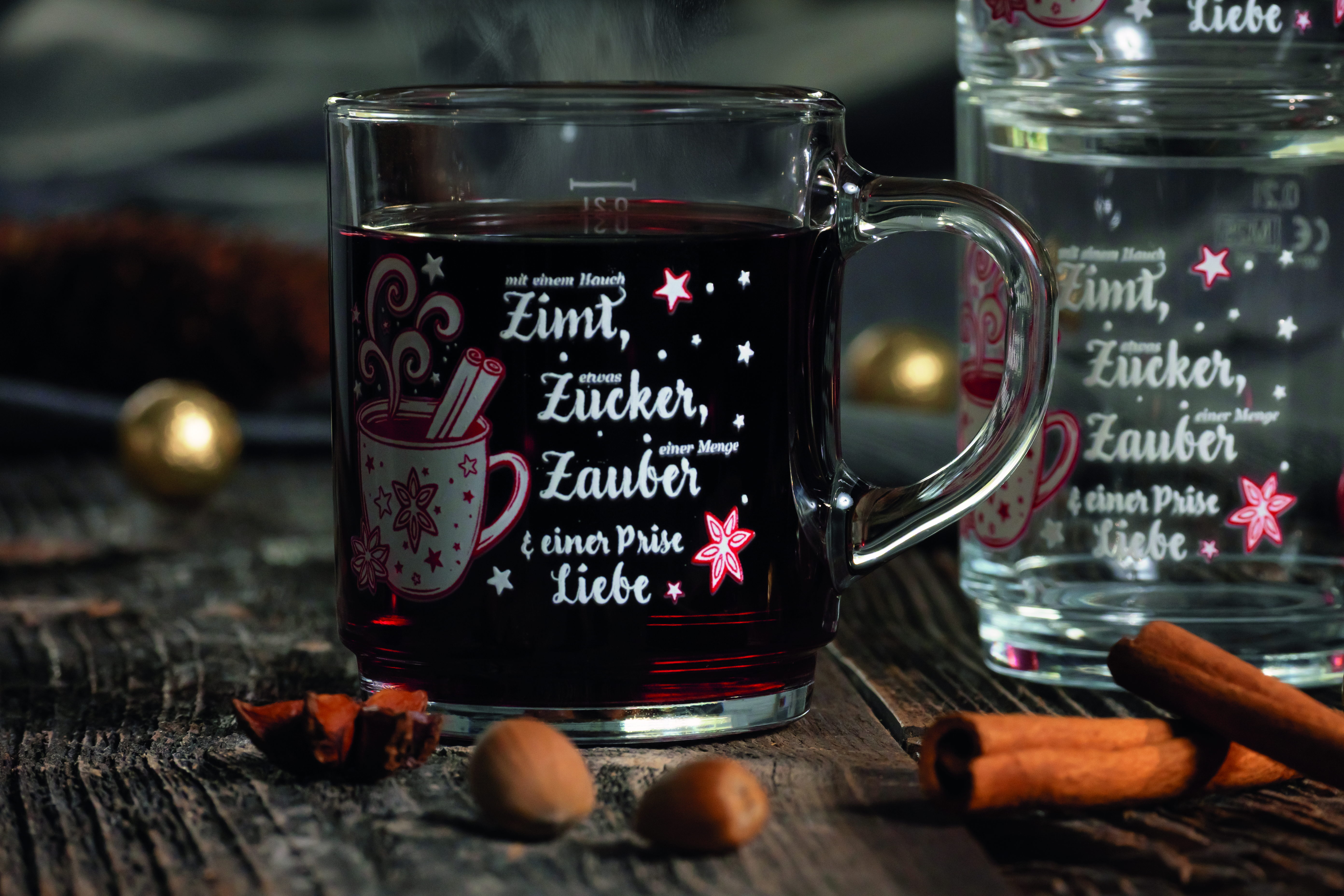 Tee-/Glühweinbecher 25cl; 0,2l /-/ stapelbar mit Weihnachtsdekor